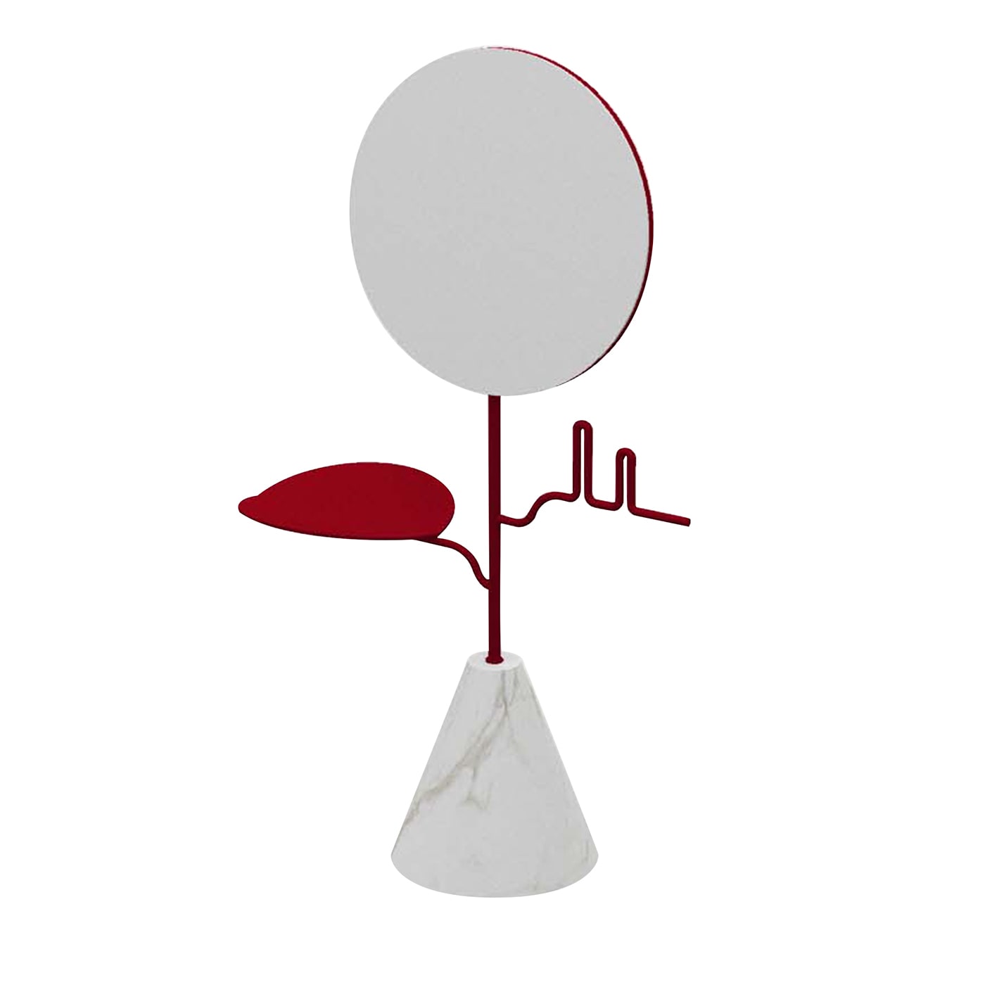 Custode Rosso rubino/Carrara Portagioie con specchio