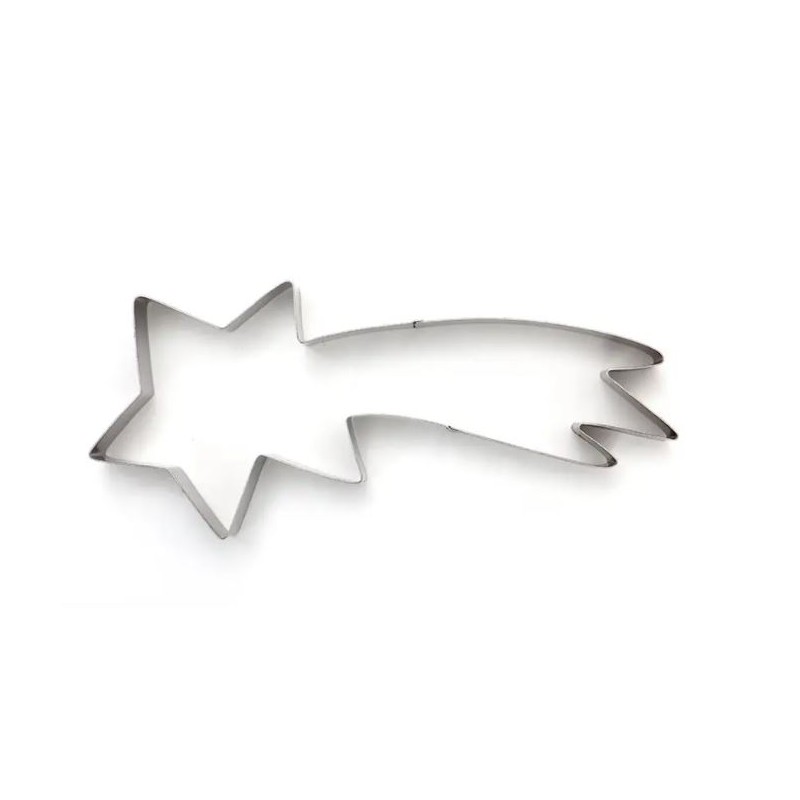 SAGOMA IN ACCIAIO INOX STELLA COMETA 28XH 4,5 CM DECORA