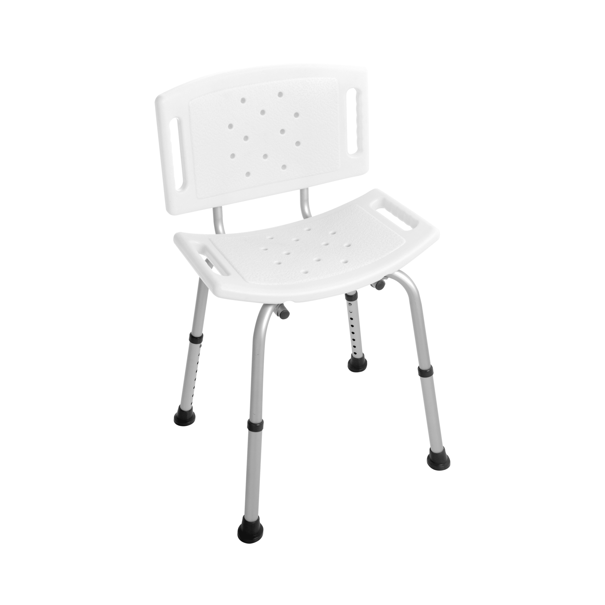 Sedia Doccia Con Buchi Di Drenaggio e Gommini Antiscivolo Feridras "Comfort" Bianco