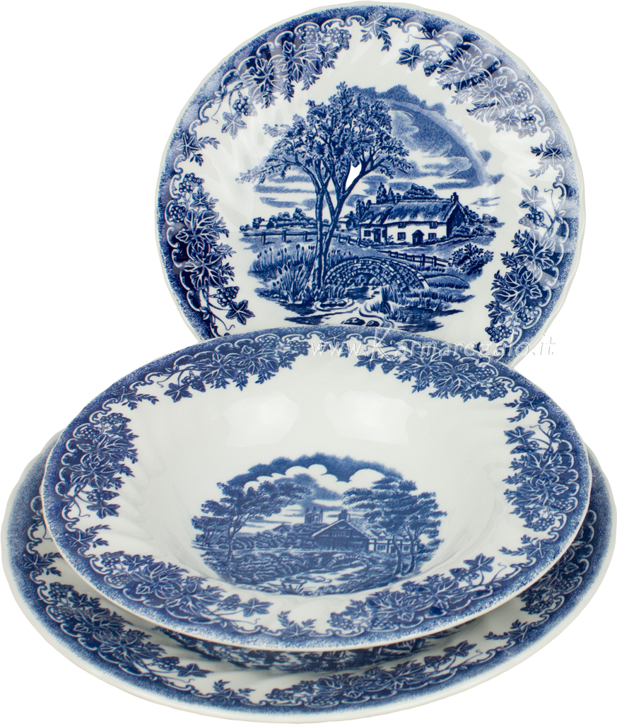 Servizio 18 pezzi originale in ceramica Brook Blue