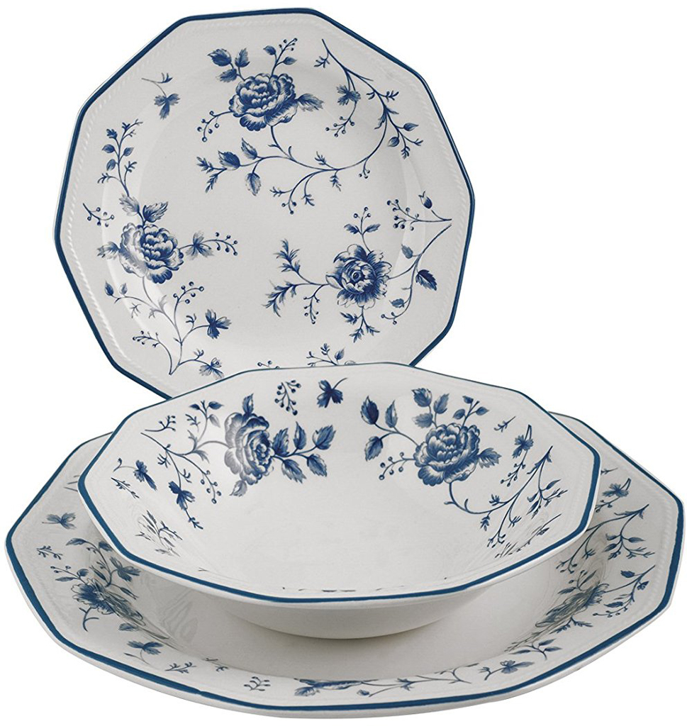 Servizio 18 pezzi Rose Blue