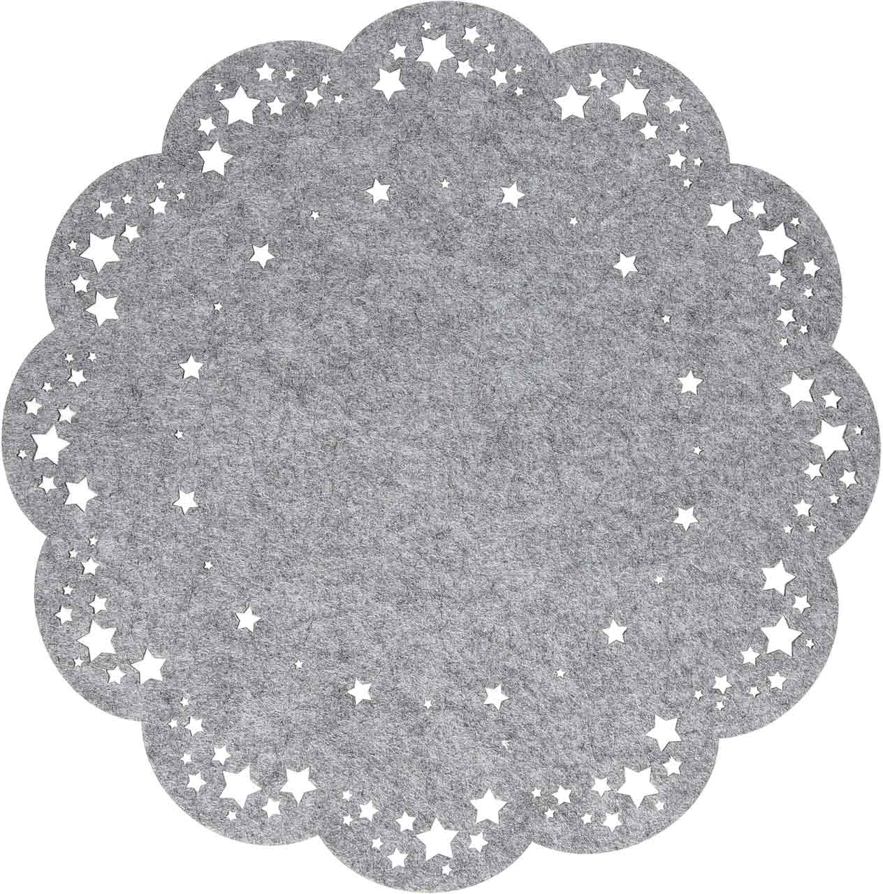 Set 2 Tovagliette Rotonde Feltro Grigio