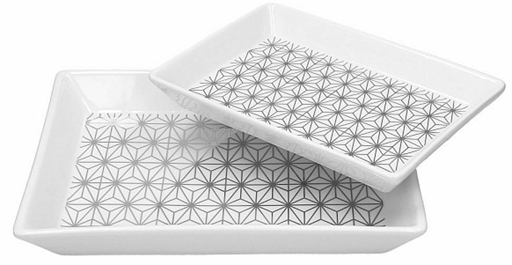 Set 2 Vassoi Rettangolari cm 23x16 e 28x22