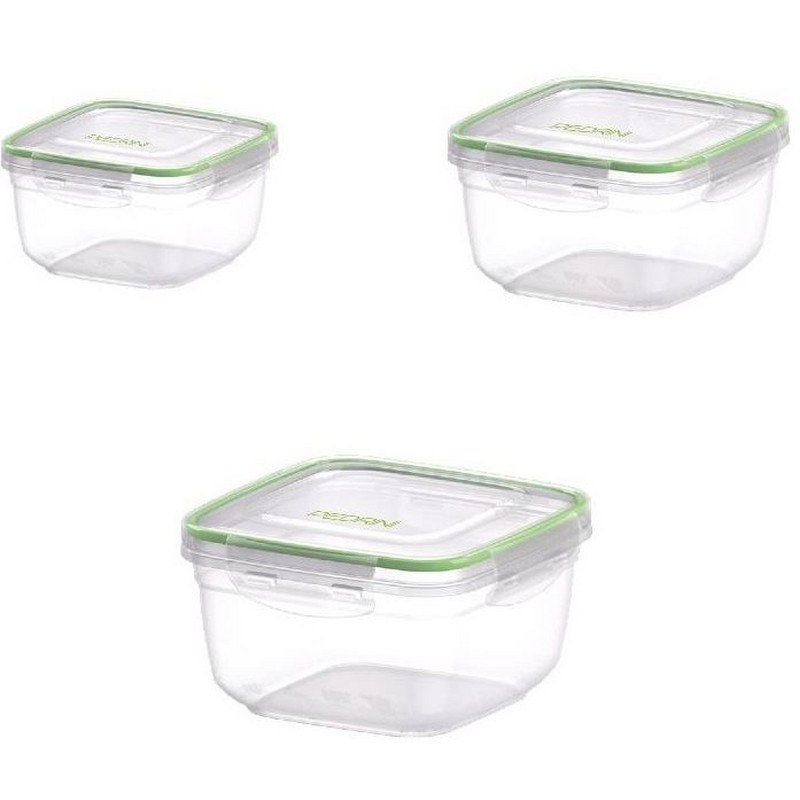 SET 3 PZ CONTENITORI QUADRATI IN PLASTICA PEDRINI