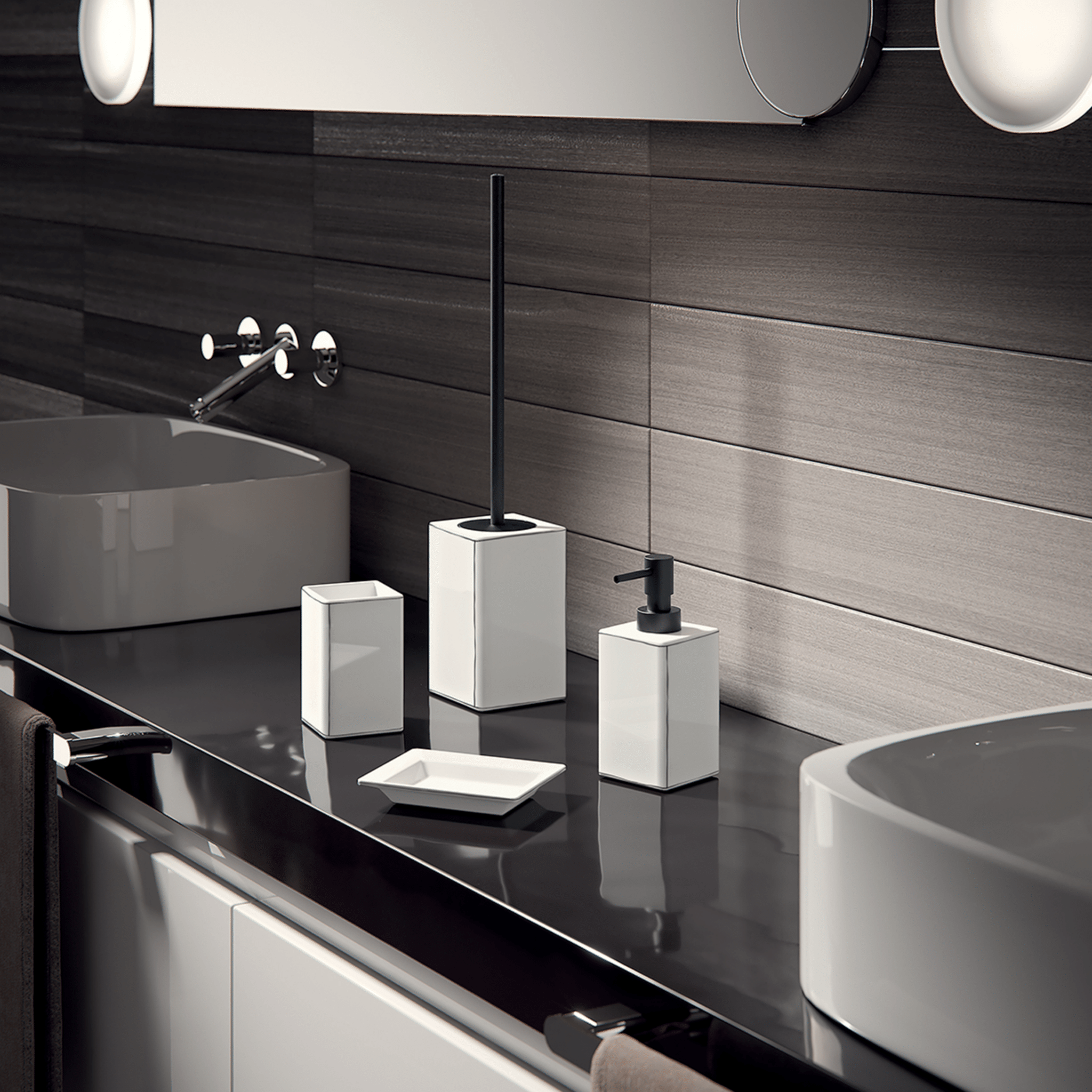 Set 4 Accessori D'Appoggio Gedy "Lucrezia" Bianco