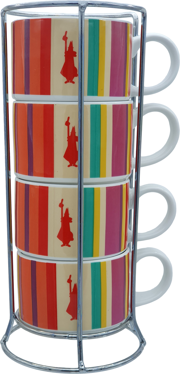 Set 4 Tazze Cappuccio Impilabili Summer