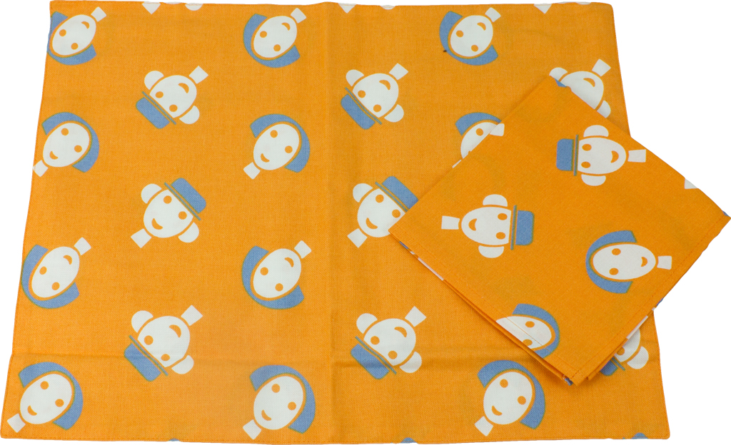 Set 4 tovagliette americane con 4 tovaglioli Alessi