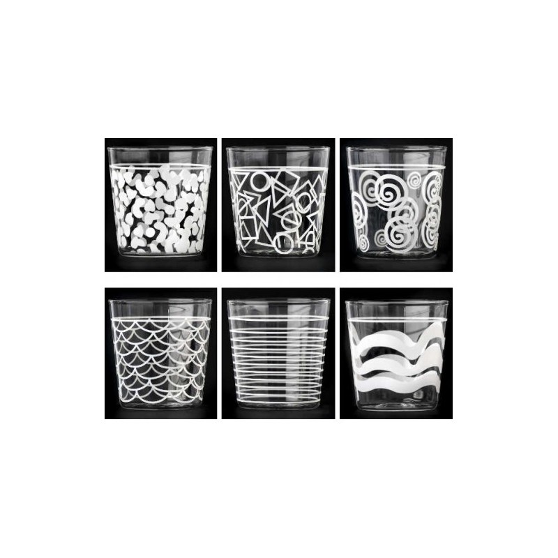 Set 6 bicchieri acqua bianchi in borosilicato Galbiati