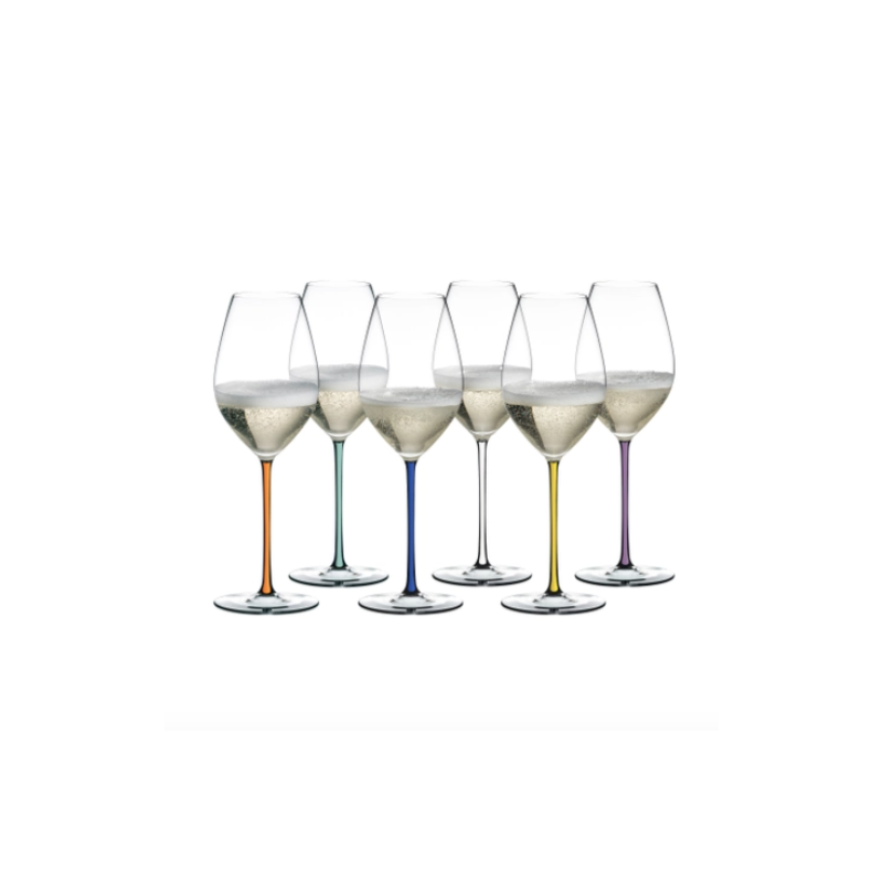 Set 6 calici Riedel fatto a mano champagne in cristallo colorato