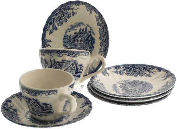 Set 6 Tazze Da The in ceramica Brook Blue