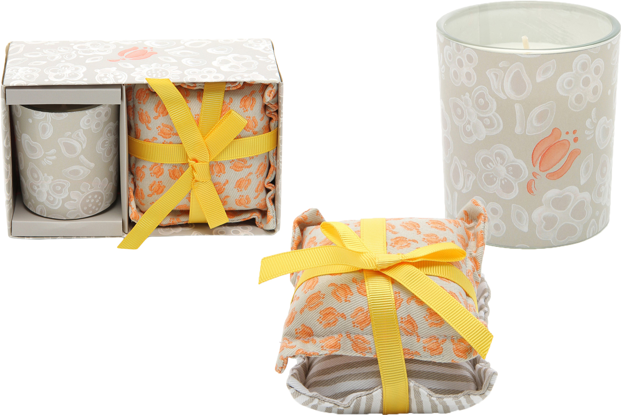Set Candela media con 2 cuscini piccoli Allover Tulip