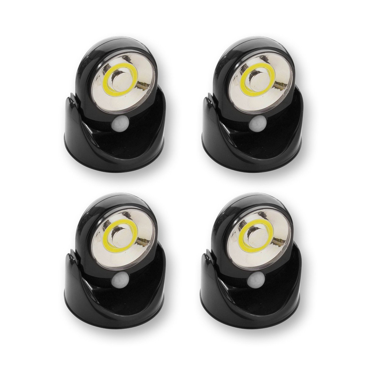 Set di 4 faretti con rilevatori di movimento - LED potenti