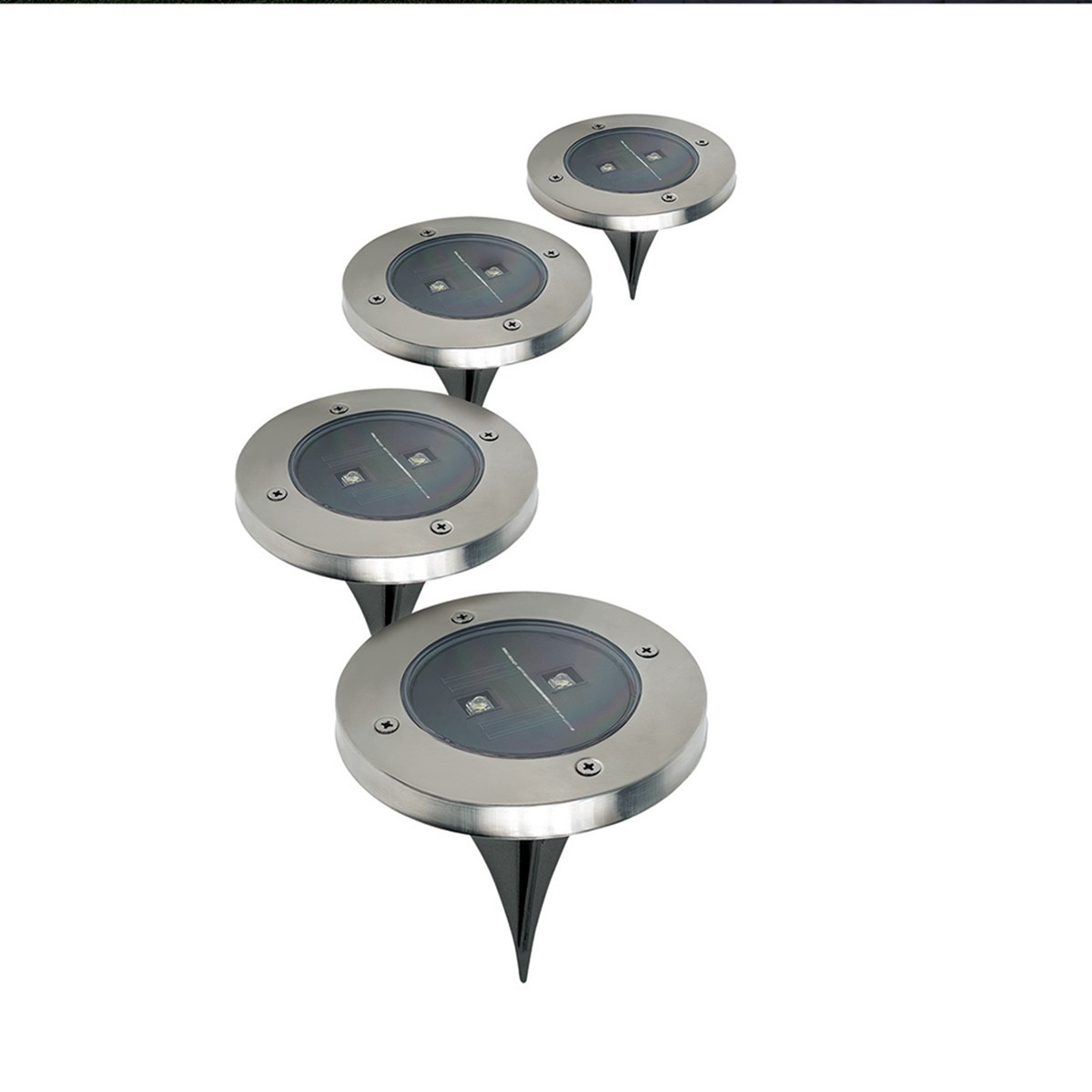 Set di 4 lampade solari a LED per il giardino