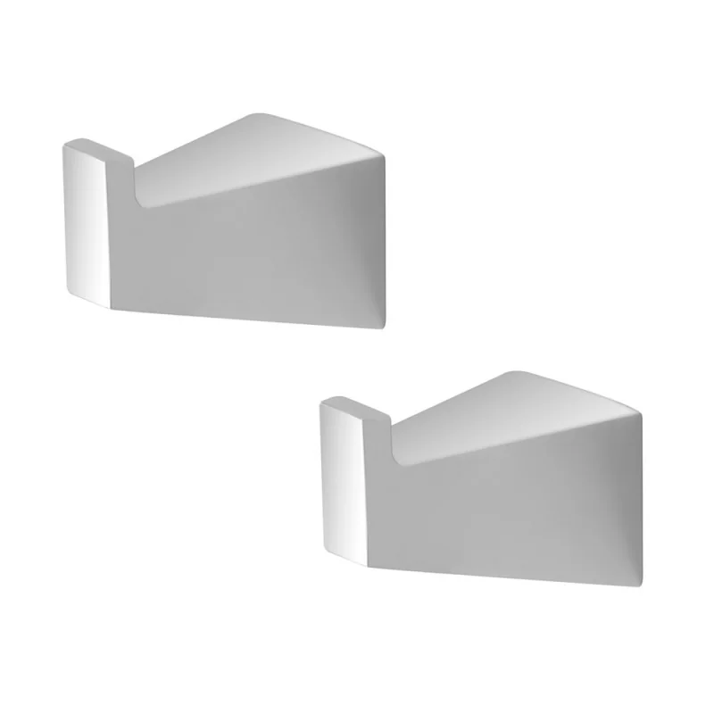 Set due appendini portasciugamani da muro in acciaio cromo Giza