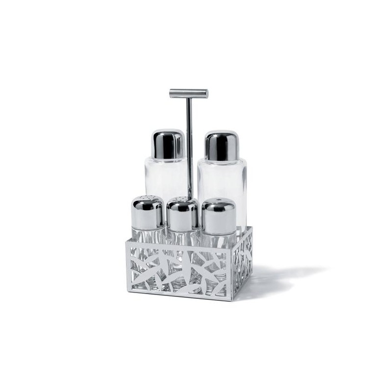 Set per olio Alessi Cactus in acciaio e vetro