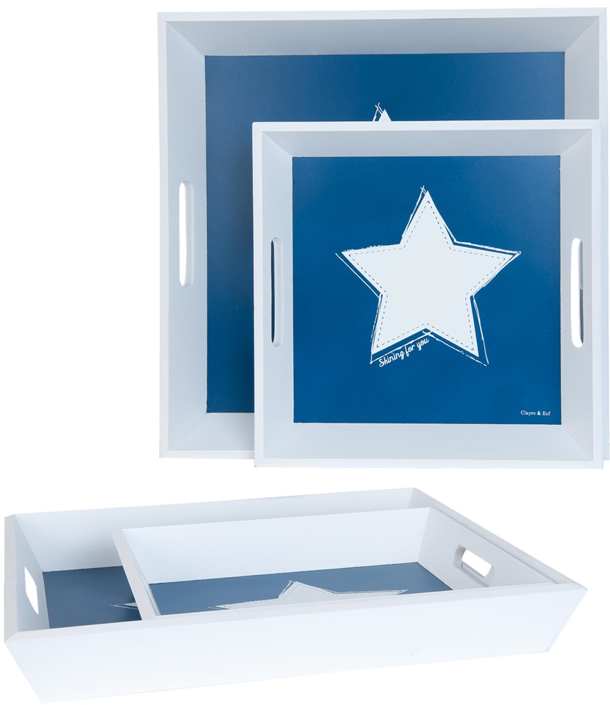 Set vassoi bianco e blu