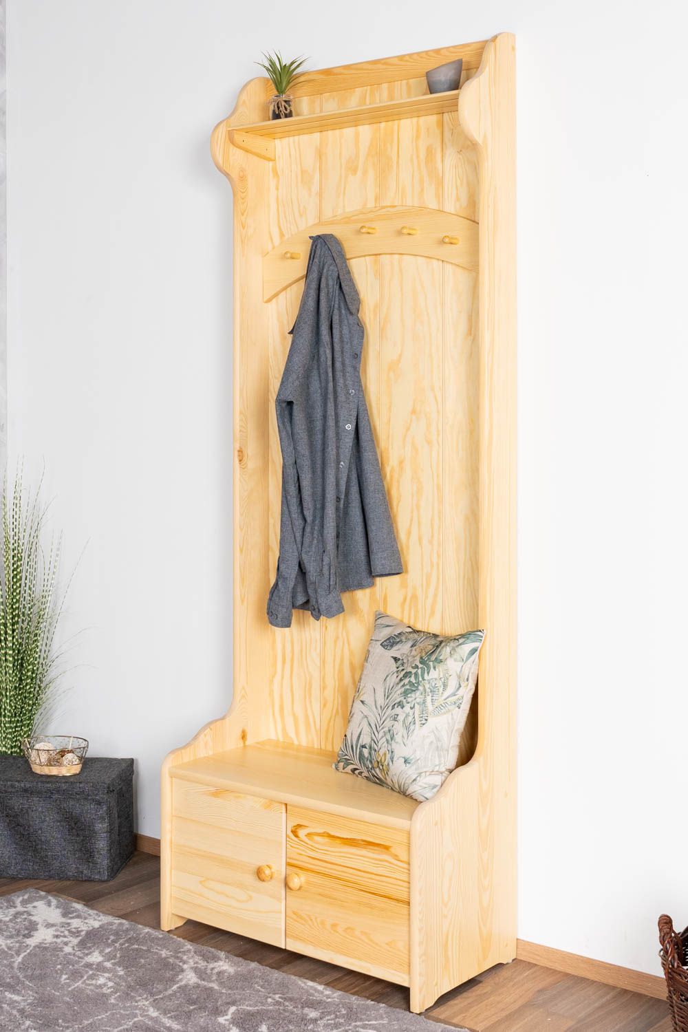Appendiabiti "31", pino massiccio, naturale - 200 x 72 x 37 cm