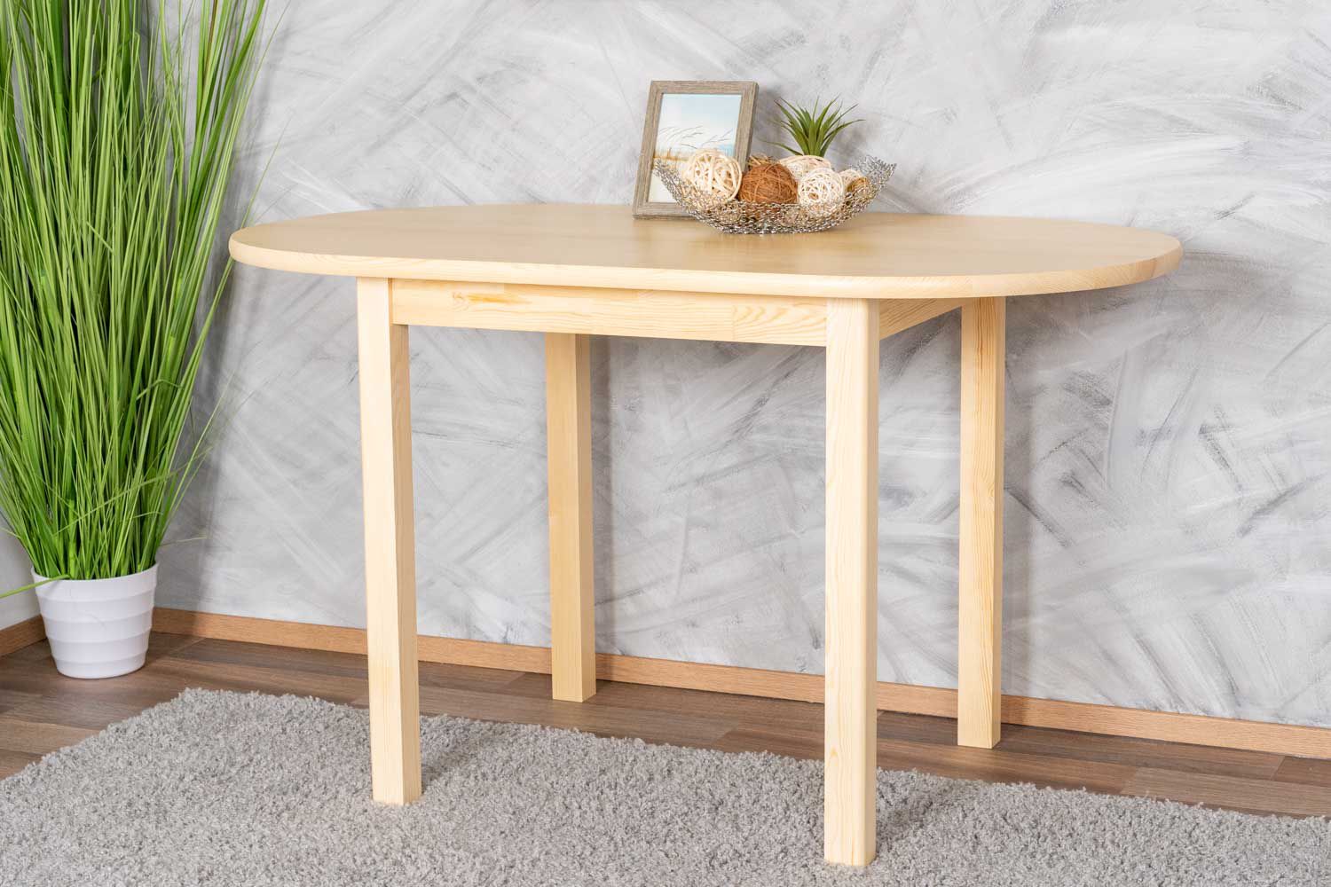 Tavolo ovale in pino massello naturale "Junco 231B" - 75 x 130