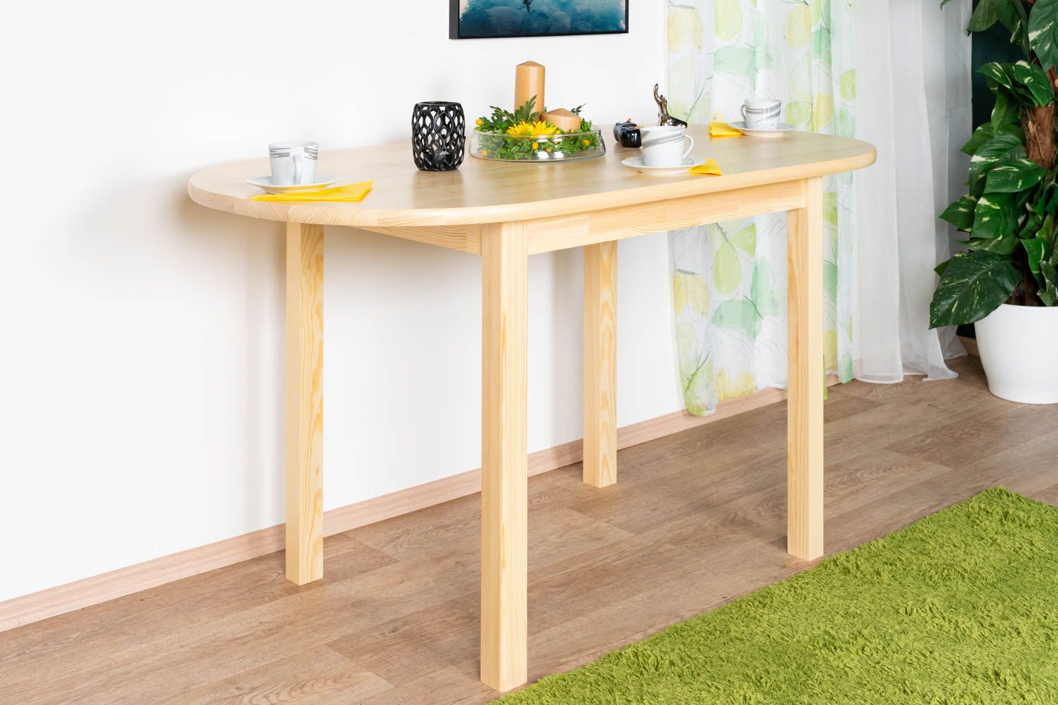 Tavolo ovale in pino massello naturale "Junco 232A" - 75 x 140 cm