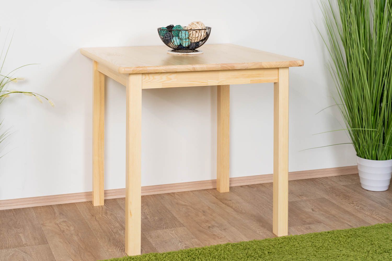 Tavolo in pino massello naturale "Junco 233C" - 80 x 80 cm