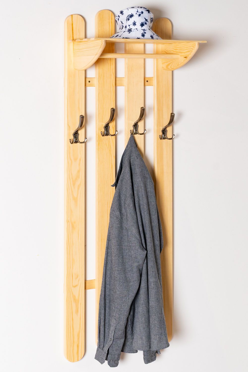Appendiabiti in pino massello naturale "Junco 342" - 150 x 50 x 33 (h x l x p)