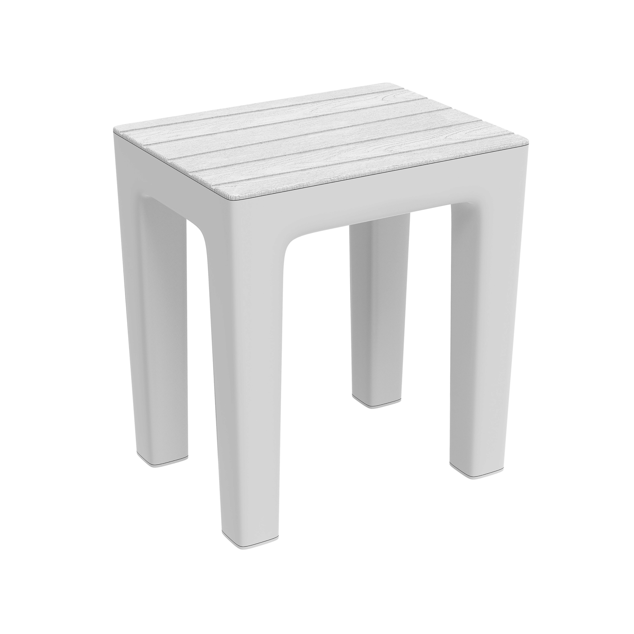 Sgabello Multiuso Feridras "Woody" Bianco Effetto Legno