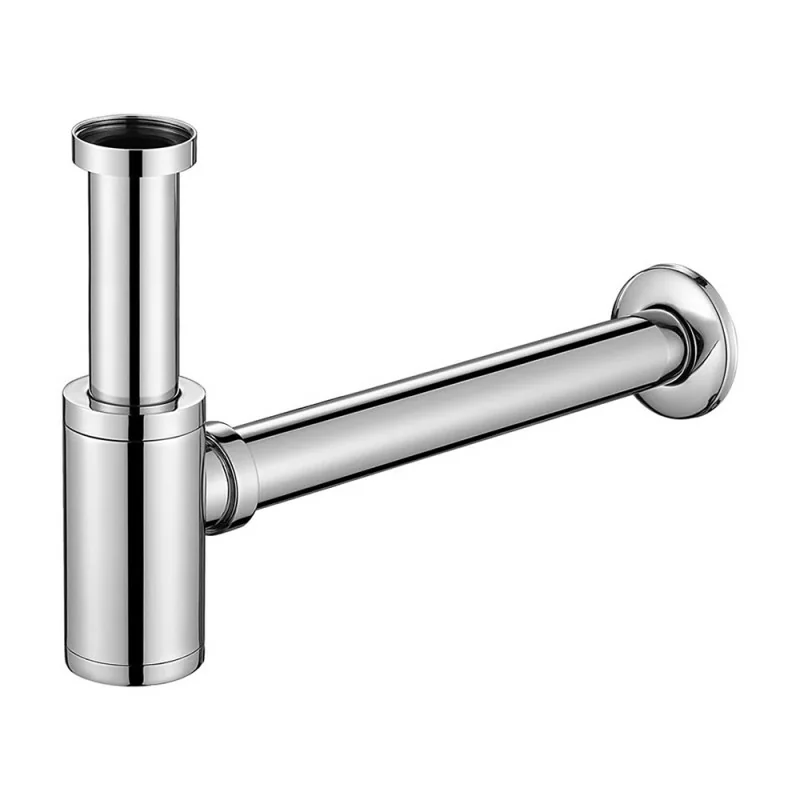 Sifone tondo in ottone cromato 11/4 per lavabi d'appoggio o sospesi