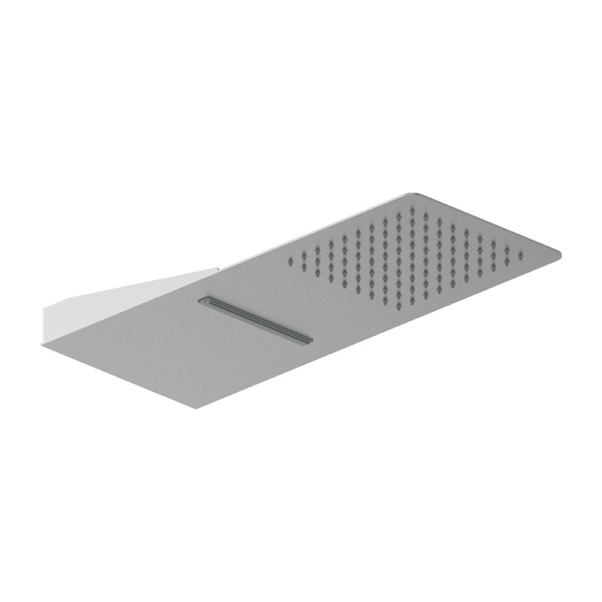 Soffione Doccia a Parete Con Erogazione Effetto Pioggia/Cascata Ercos "Stilox" Inox Spazzolato