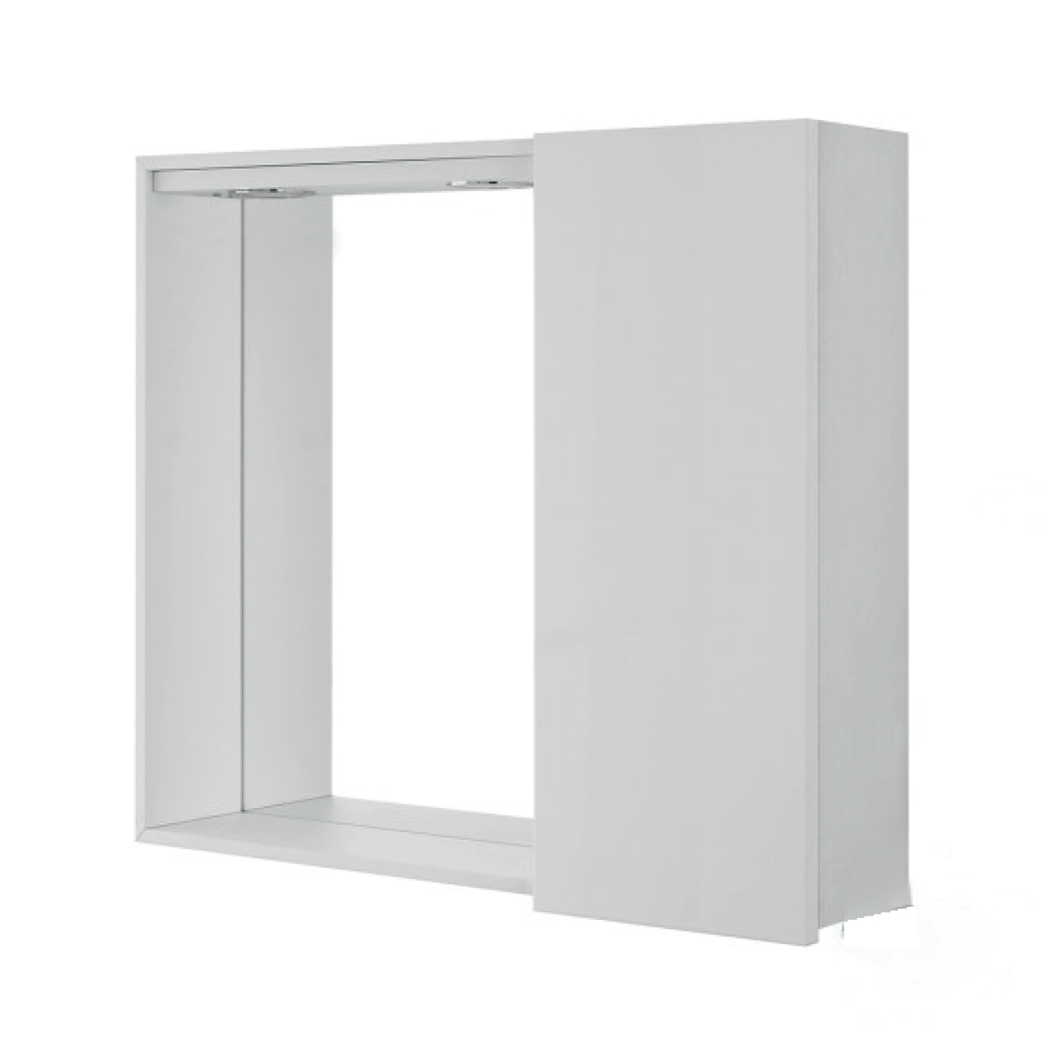 Specchio Contenitore 70x60 Cm Un'Anta Con Illuminazione Led Feridras "Stella" Bianco Lucido