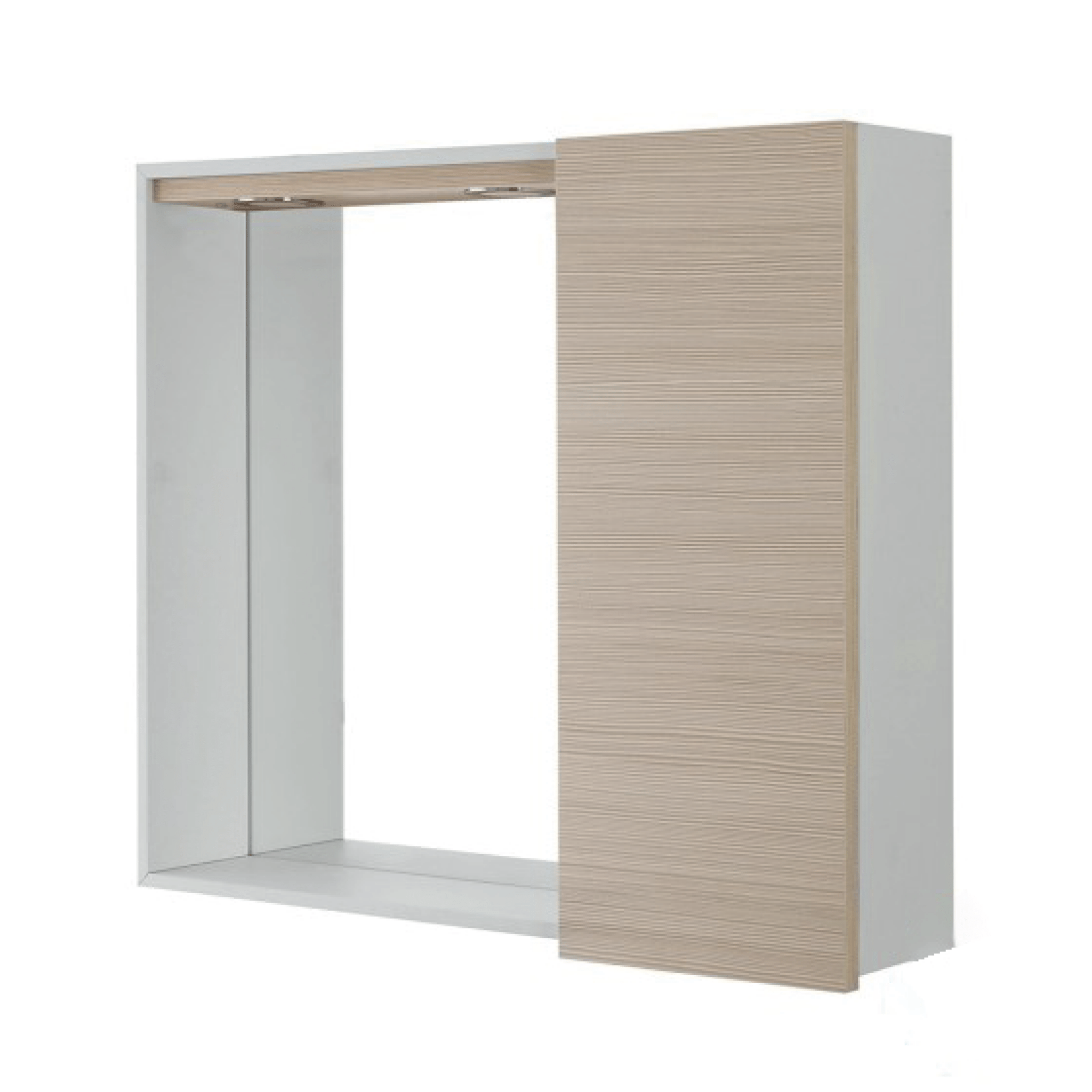 Specchio Contenitore 70x60 Cm Un'Anta Con Illuminazione Led Feridras "Stella" Larice