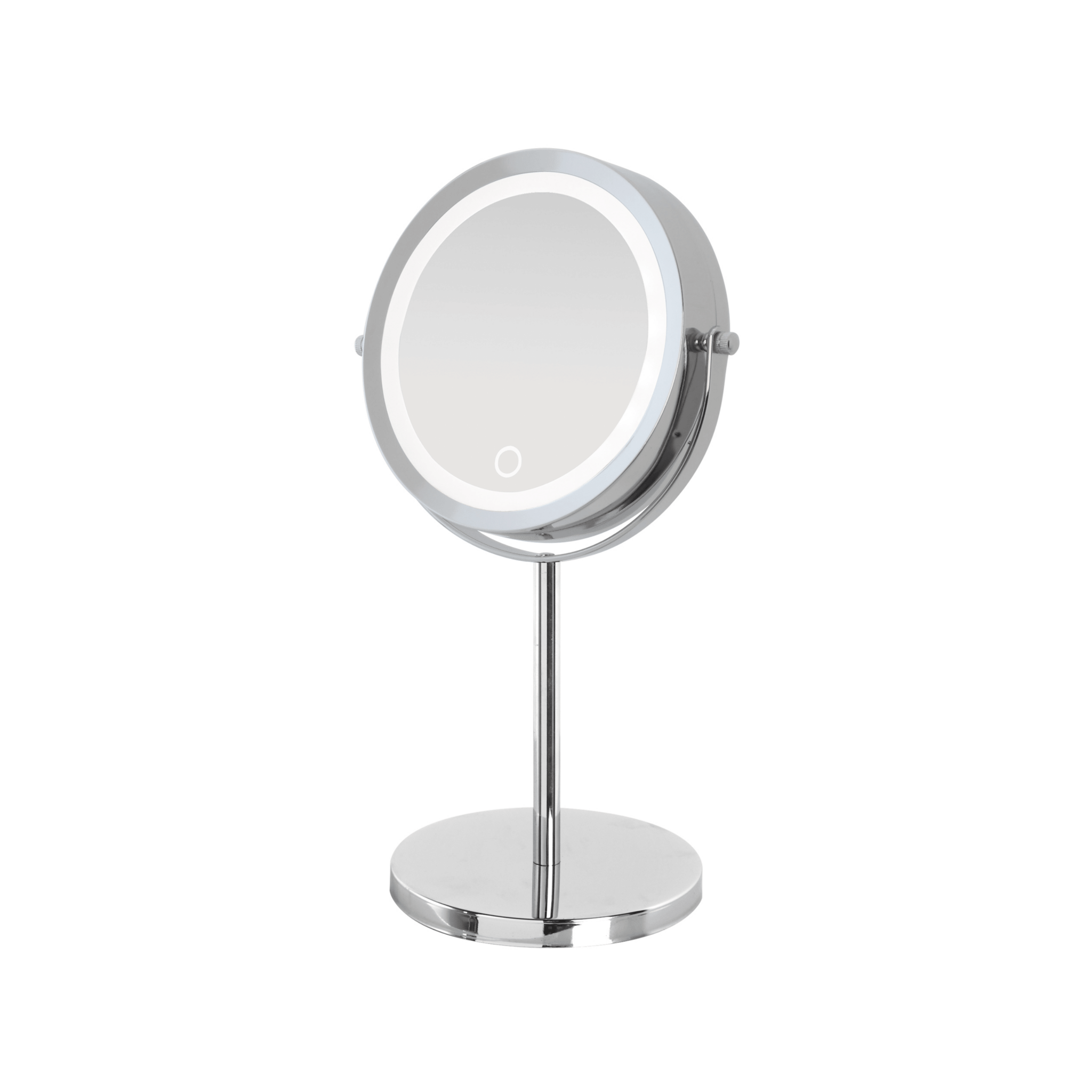 Specchio Da Appoggio Con Illuminazione Led e Ingrandimento 1x-3x Feridras Cromo Lucido