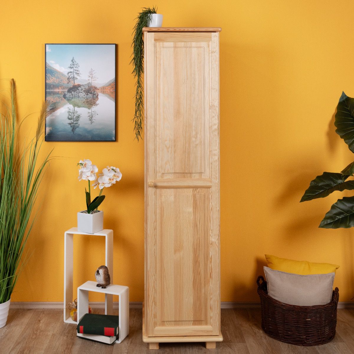 Armadio "004", pino massiccio, finitura naturale - 190 x 47 x 60 cm (h x l x p)