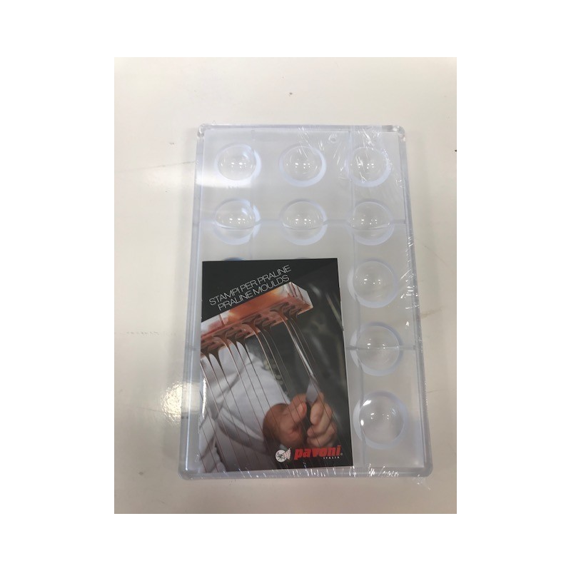 STAMPO IN POLICARBONATO PER PRALINE TRADITION 275 X 175 MM, 15 PEZZI Ø 32 MM - V