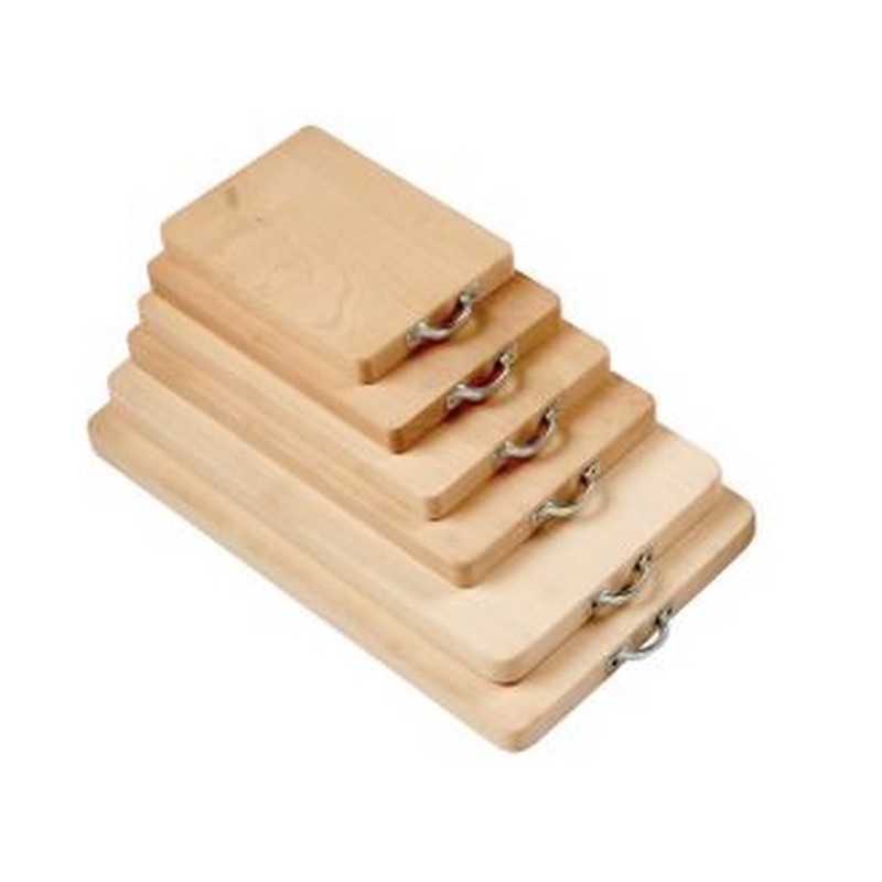 TAGLIERE 40X24 CM IN FAGGIO UNIPEZZO CON MANICO PANETTA