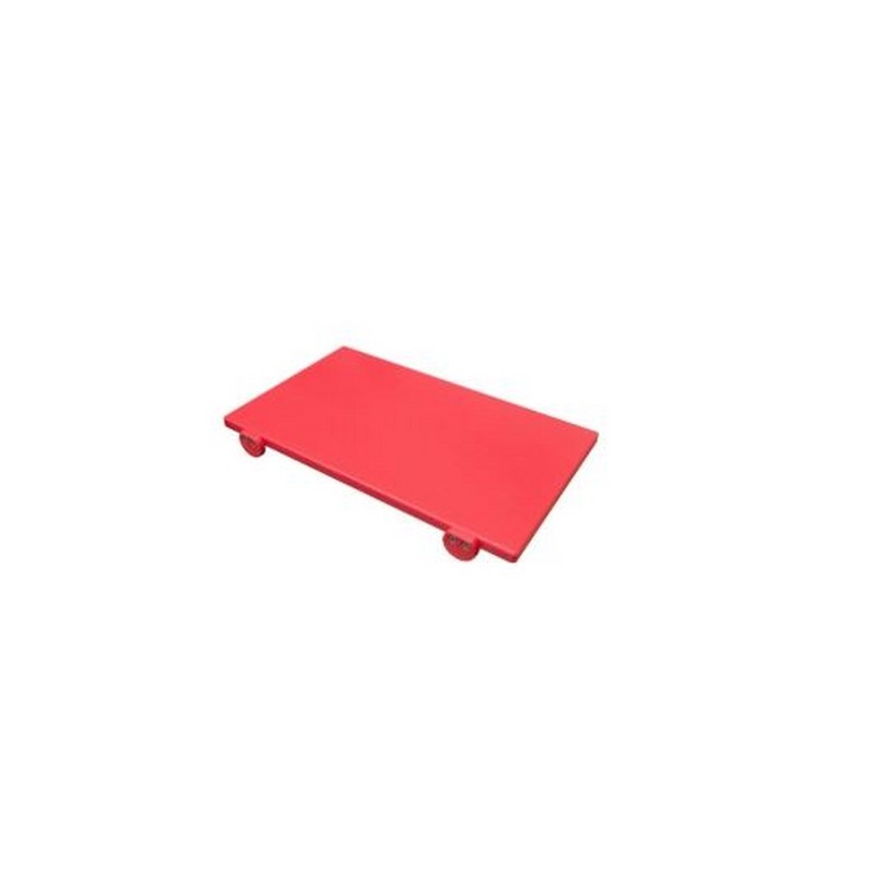 TAGLIERE ROSSO CHIARO IN POLIETILENE 60X40X2 CM CON 2 FERMI APPLICATI EUROCEPPI