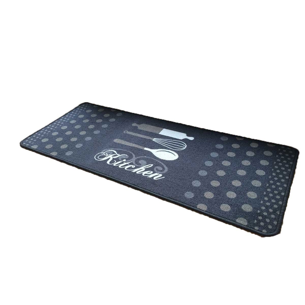 Tappeto da cucina grigio con motivo Kitchen