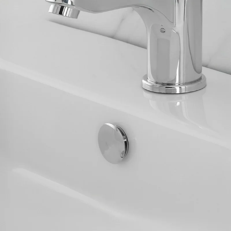 Tappo copriforo cromo per troppo pieno lavabi e bidet da 24 o 28 mm