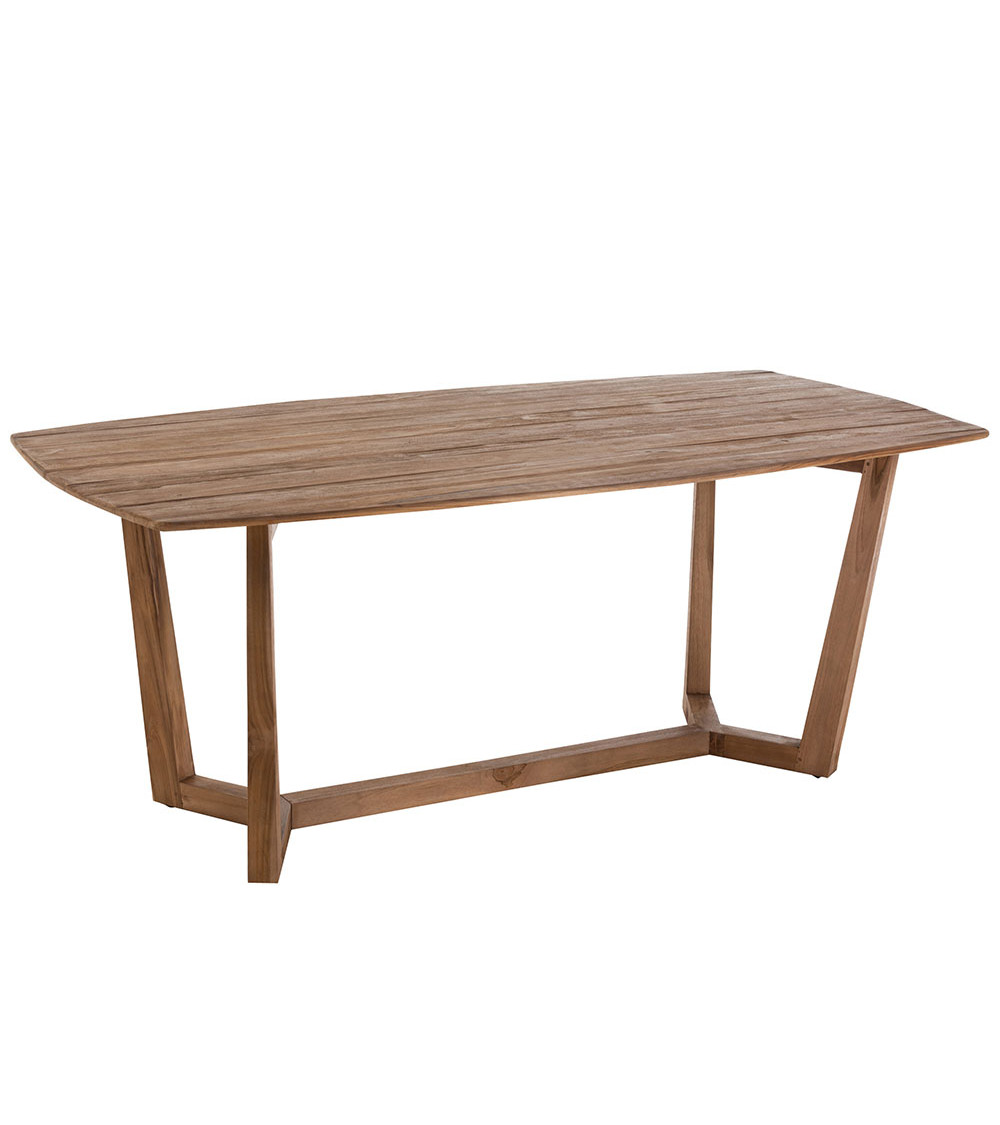 Tavolo Da Pranzo Maty Legno Esotico/Rattan Naturale