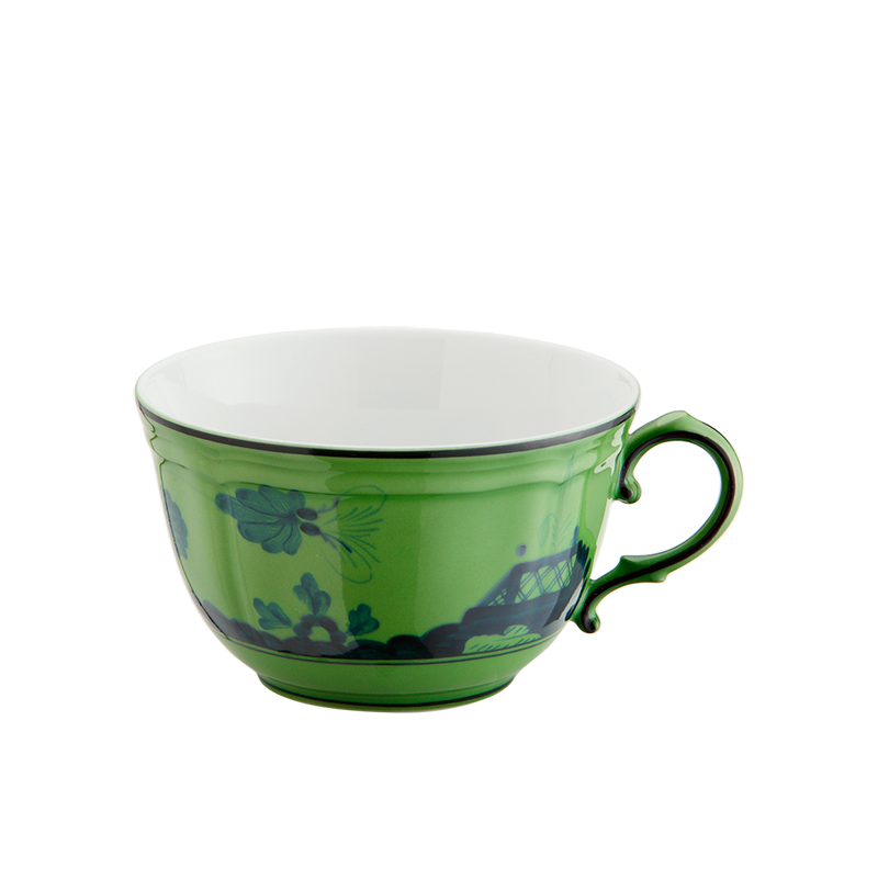 Tazza te' con piatto Ginori 1735 Oriente Italiano Malachite