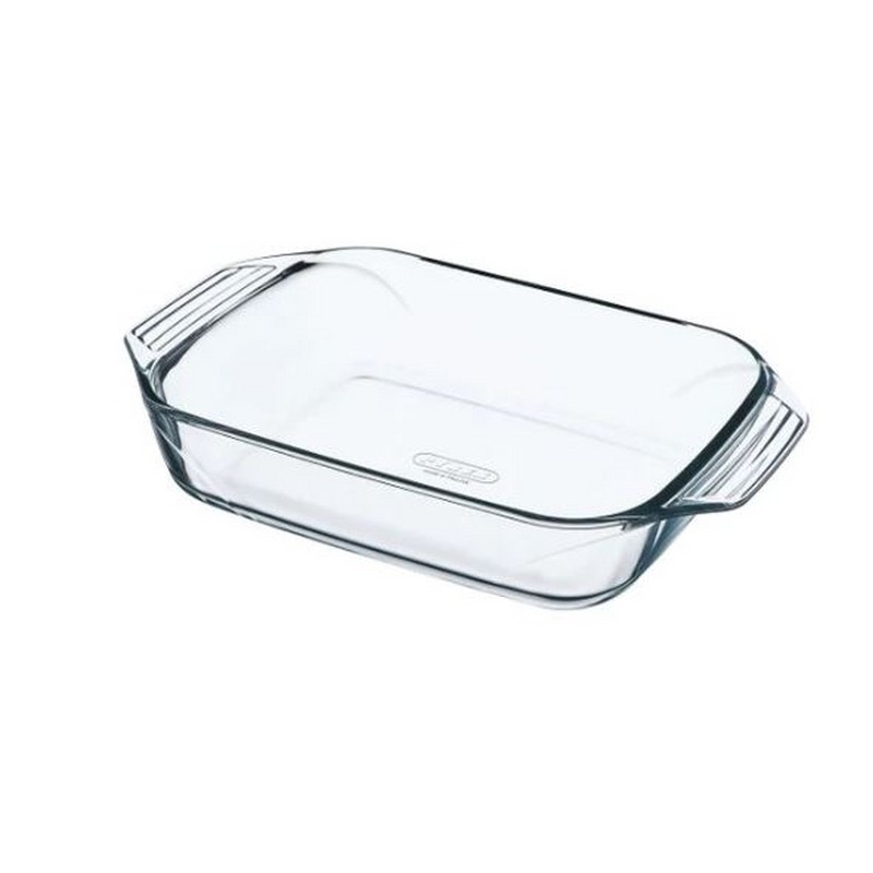 TEGLIA RETTANGOLARE 31X20X6,3 CM. IN VETRO BOROSILICATO OPTIMUM