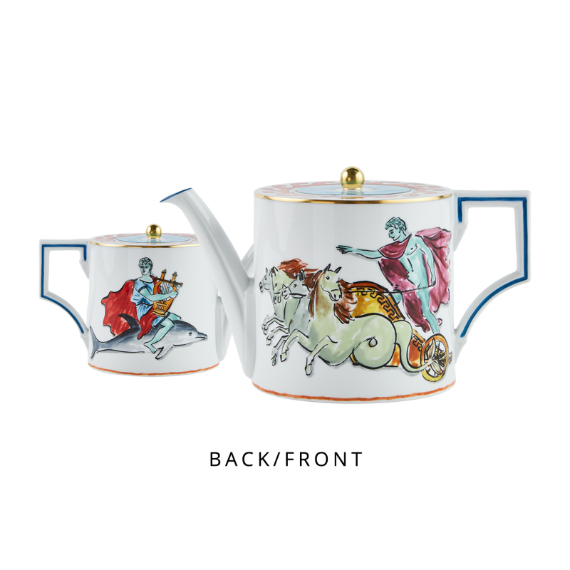 Teiera bianca con coperchio Il Viaggio Di Nettuno GINORI 1735