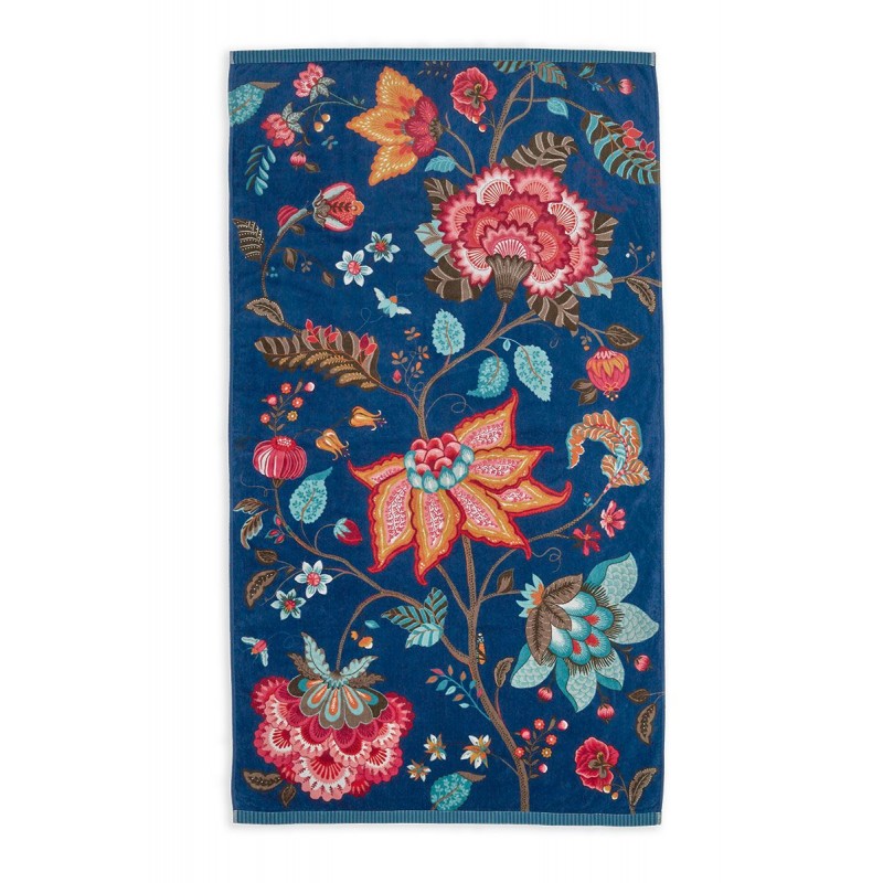 Telo mare Pip Studio Flower dark blue 100x180 cm