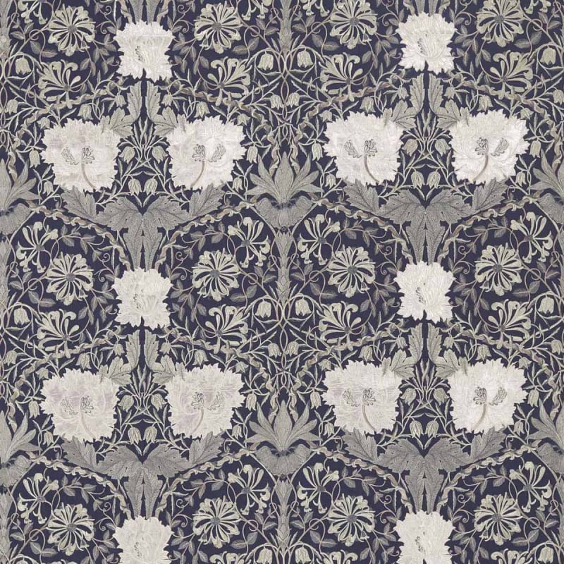 Tessuto Pure Honeysuckle & Tulip Embroidery  Morris and Co