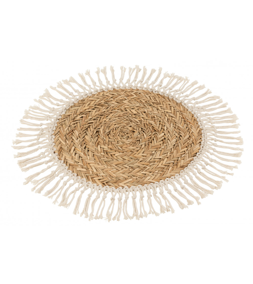 Tovaglietta in paglia intrecciata e corda