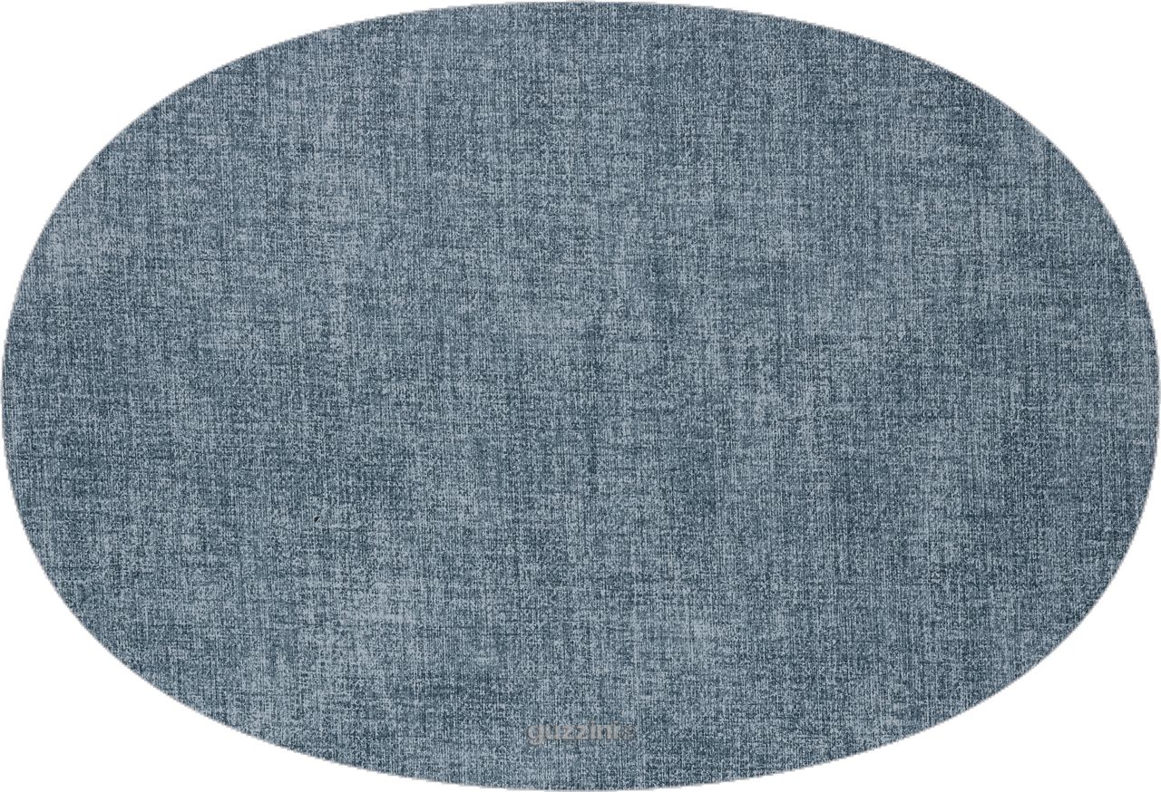Tovaglietta Ovale Double Face Fabric Azzurro Mare