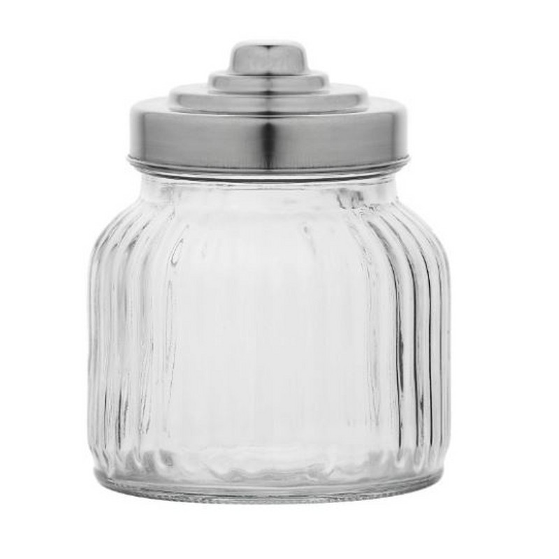 TUSCANIA BARATTOLO IN VETRO COSTE 600 ML CM. 11 Ø 12 H