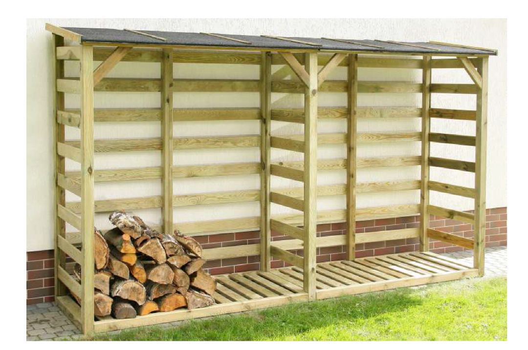 Tettoia per legna "05" - 360 x 80 x 205 cm (l x p x h)