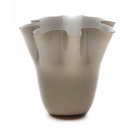 Vaso in vetro a fazzoletto Vulcano Comtesse crema cm 24