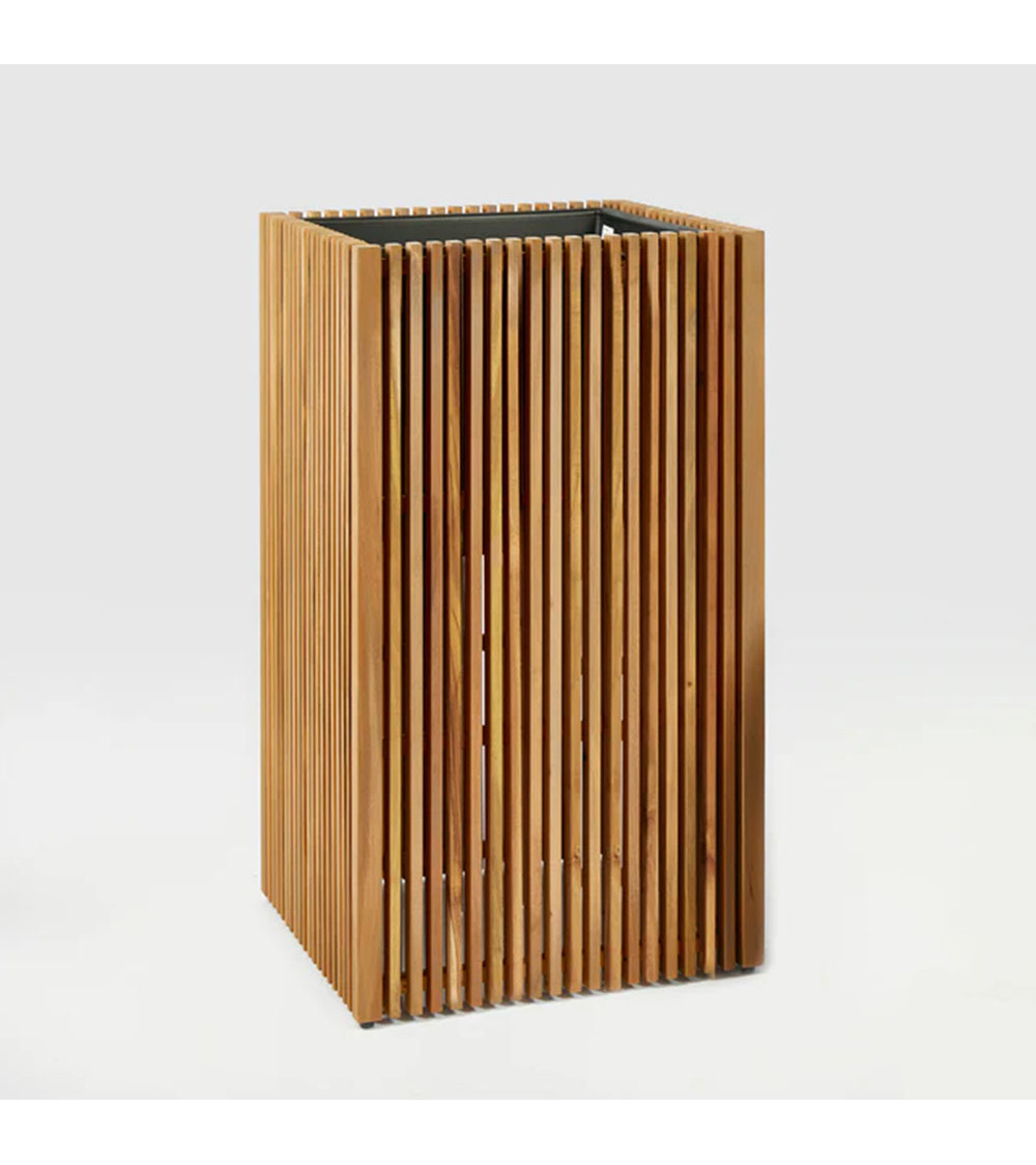 Vaso Listelli Quadrato in Legno Large