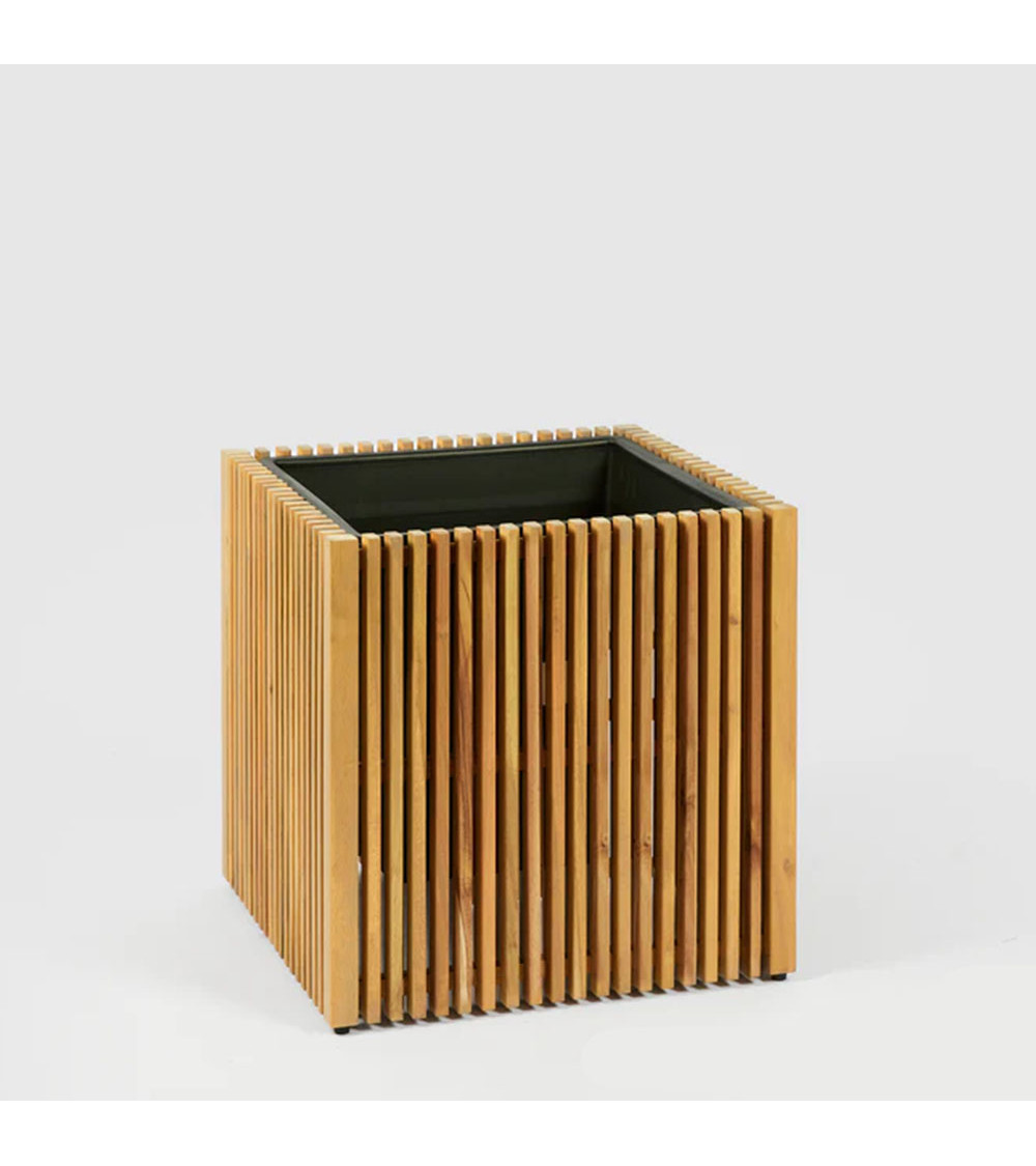 Vaso Listelli Quadrato in Legno Small